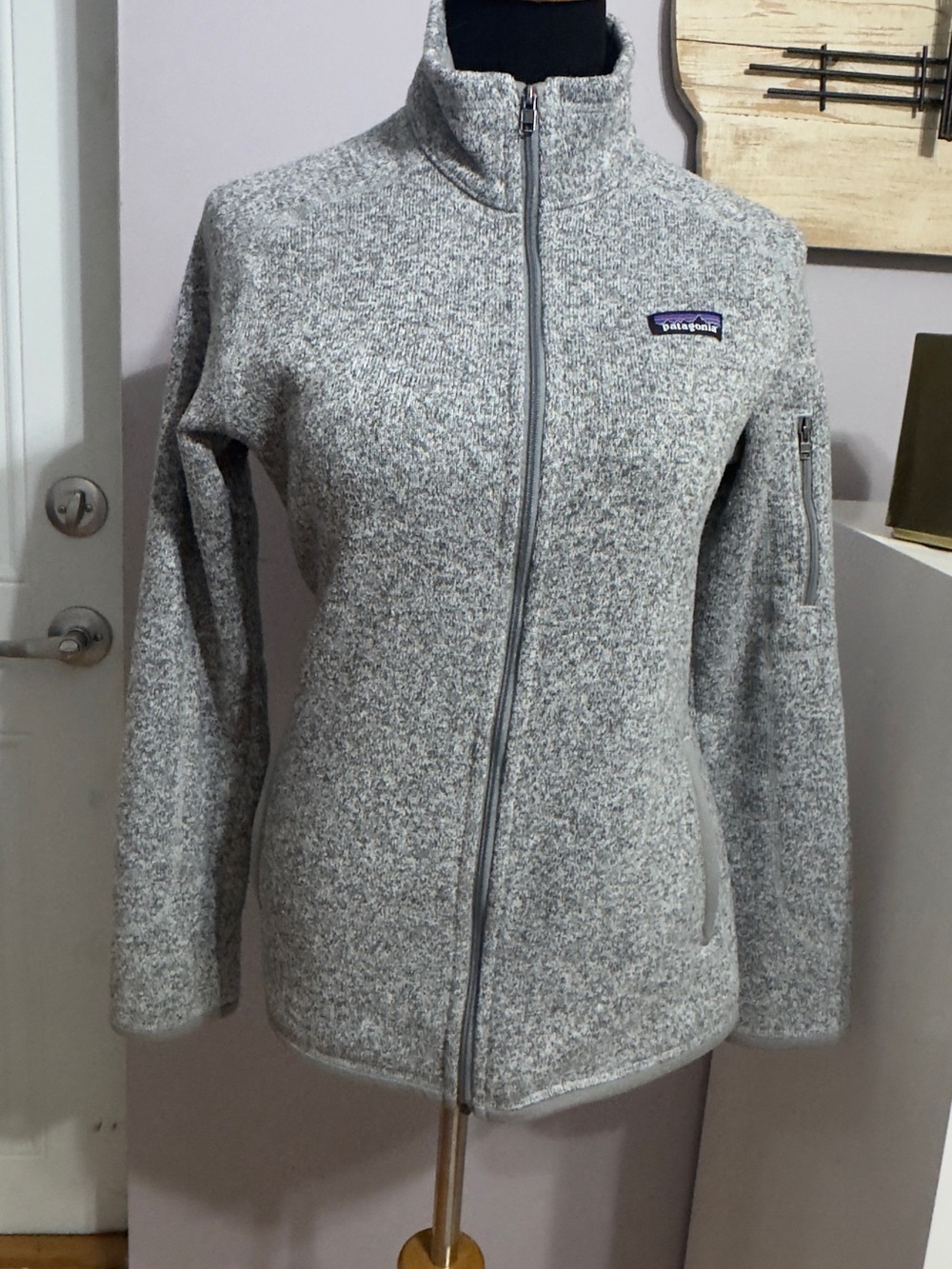 Patagonia Men’s Heather Gray Zip-Up Sweater Jacket. Sz M